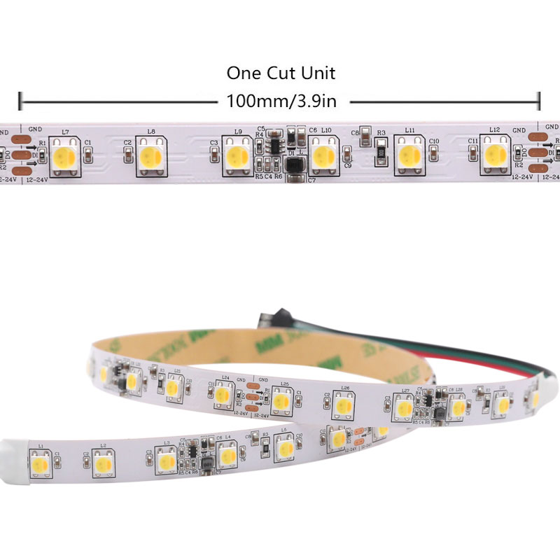 DC12-24V Commercial Individually Controllable SK6812 WWA LED Strip 60LEDs/m 3.28ft-65.6ft